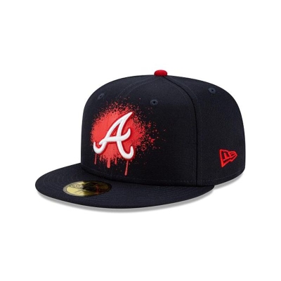 Sapca New Era Atlanta Braves MLB Drip Front 59FIFTY Fitted - Albastri